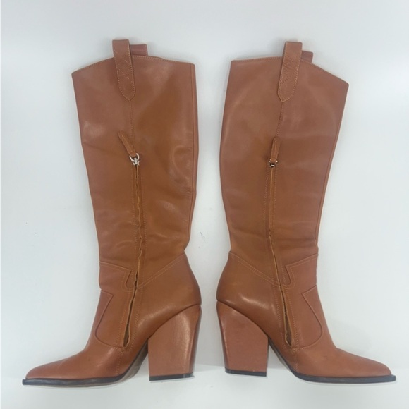 Revolve ALIAS MAE Stevie Boot in Tan Knee High Leather Western Size 37 Eu 6 US - Picture 5 of 11